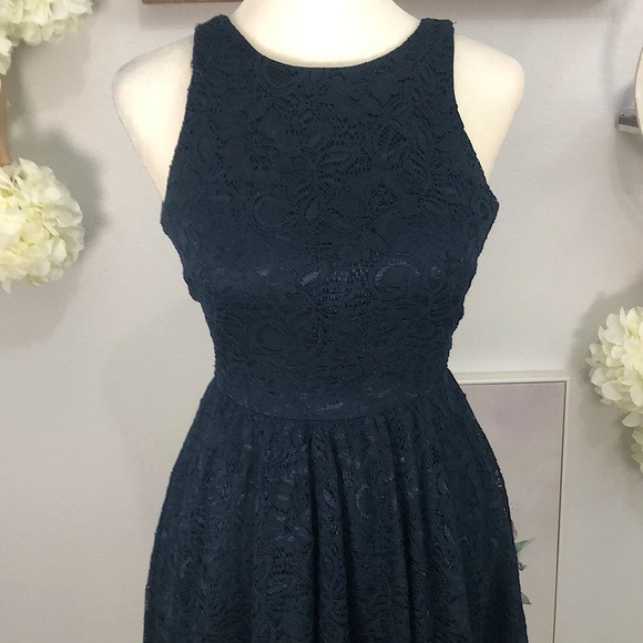 Soprano navy blue lace zipper up dress. Sz XS. New condition - Picture 4 of 8
